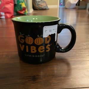 Life is good good vibes pumpkin mug